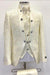 Mens Mandarin Collar - Wedding Suit - Ivory - Cream - Off White Groom Suit