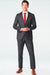 Vested Plaid Suit Available In Charcoal And Burgundy Plaid - 2 Button 3 Piece With Vest Flat Front Pants Modern Fit