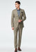 Vested Plaid Suit Available In Tan Beige And Orange Plaid - 2 Button 3 Piece With Vest Flat Front Pants Modern Fit