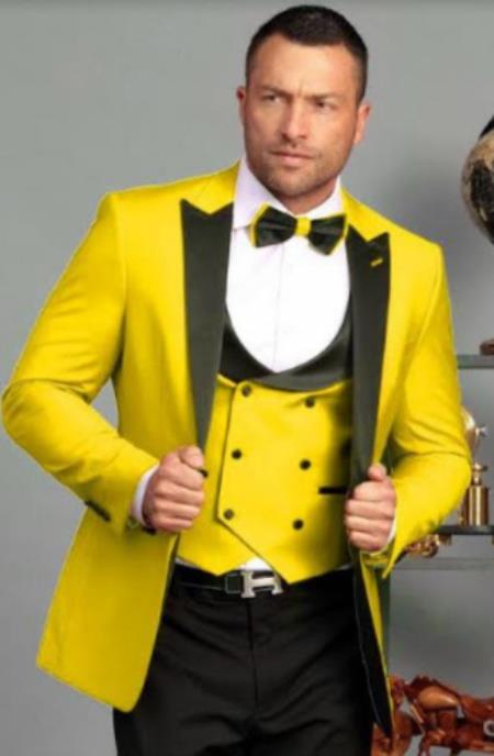 Mens Yellow Tuxedo Suit