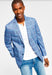 Men’s Blue Plaid Windowpane Blazer, Textured Pattern Sport Coat for Weddings, Parties, Business Casual, and Special Occasions