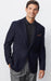 Mens Plaid Blazer - Windowpane Blazer - Textured Pattern Navy