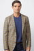 Mens Plaid Blazer - Windowpane Blazer - Textured Pattern Dark ~ Brown and Beige