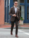 Mens Plaid Blazer - Windowpane Blazer - Textured Pattern Brown