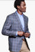 Mens Plaid Blazer - Windowpane Blazer - Textured Pattern Gray