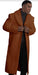 Mens Overcoat With Fur Collar - Brown Topcoat