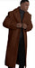 Mens Overcoat With Fur Collar - Dark Brown Topcoat