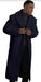 Mens Overcoat With Fur Collar - Navy Topcoat