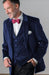 Slim Fit Navy Blue Velvet Suit
