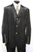 Velvet Suits - Patch Pocket = Three Button Suit with Zipper on Sleeve Black
