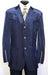Velvet Suits - Patch Pocket = Three Button Suit with Zipper on Sleeve Blue
