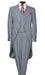 Men's Light Weight Peak Lapel Wool 1 Button Medium Grey Morning Coat