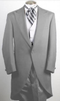Men'S 100% Worsted Wool Silver Grey Cutaway Jacket With The Tail Suit Tuxedo With Tails Fashion Tuxedo For Men