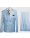 Rossiman Light Blue Men's Suit Double Breasted Slim Fit