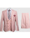 Rossiman Men's Slim Fit Pink Suit – Elegant Double-Breasted Vest & Tailored Flat Front Pants