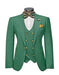 Men’s Green Slim Fit Suit by Rossiman – Stylish Double-Breasted Vest & Flat Front Pants