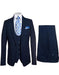 Rossiman Men’s Formal Blue Suit – Slim Fit Design with Vest and Trousers