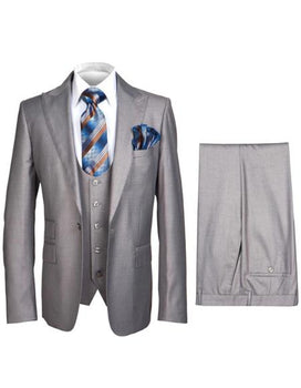 Men's Gray Slim Fit 3-Piece Suit by Rossiman – With Vest & Tailored Trousers - Image 9