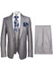Rossiman Gray Men's Slim-fit Suit Vested Flat Front Pants