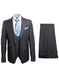 Rossiman Men's Dark Gray Slim Fit Suit Vested Flat Front Pants