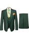 Rossiman Hunter Green Men's Slim-fit Suit Vested Flat Front Pants