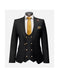 Rossi Man Black Men's Double Breasted Slim-fit Suit