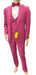 Mens One Button Peak Label Suit Rose