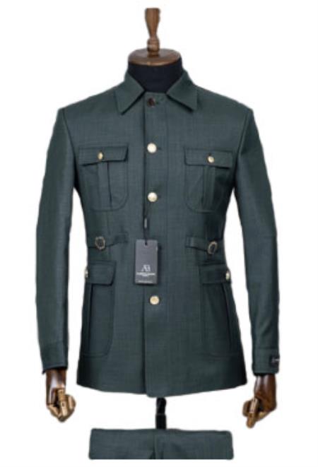 Green Safari Suit - Safari Suit For Men - Mens Safari Outfits