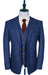 Mens Winter Suit - Suit For Cold Weather - Winter Color Tweed Herringbone Blue Suit