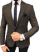 Plaid Blazer - Windowpane Blazer - Coffee Blazer