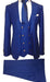 Mens 2 Button Notch Label Modern Fit Suits Royal Blue