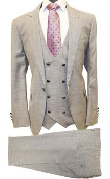 Mens 2 Button Notch Label Modern Fit Suits Tan