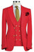 Men Red Designer Gold Button Wedding Grooms Dinner Suit