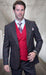 Mens 1 Button Modern Fit Suits Flat Front Pants Suit - Charcoal - 100% Percent Wool Fabric Suit - Worsted Wool Business Suit