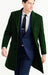 Mens Carcoat - Hunter Green Three Quarter Peak Lapel Topcoat