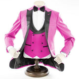 Rose 3-Piece Slim-Fit Tuxedo + Black Pants