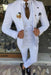 White Suit With Gold Buttons