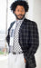 Black and Bold White Plaid Blazer - Mens Black Sport Coat