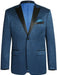 Mens Slim Fit Peak Lapel Tuxedo Blazer Dark Blue