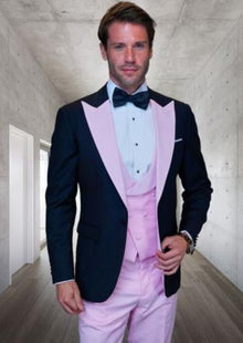 Statement Mens Fashon Tuxedo Pink 3 Piece Designer Tux