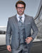 Statement Mens 3 Piece Suit - Tone on Tone Plaid Grey - 100% Percent Wool Fabric Suit - Worsted Wool Business Suit