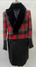 Mens Plaid Overcoat - Houndstooth Checker Pattern Topcoat - Red ~ Black