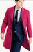 Mens Carcoat - Hot Pink Three Quarter Peak Lapel Topcoat