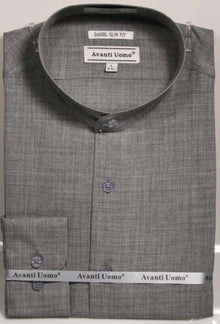 Mens Tapered Dress Shirts- Gray Shirt