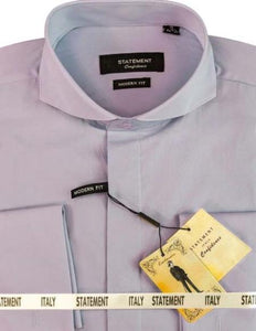 Mens Tapered Dress Shirts - Lavender Shirt - 100% Cotton Fabric