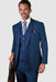 Mens 2 Button Notch Lapel 3 PC Suit With Vest French Blue