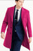 Mens Carcoat - Pink Three Quarter Peak Lapel Topcoat