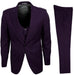 Mens Stacy Adams Suits - Designer Suit - 3 Piece Suit - Vested Suit - Flat Front Pant- Modern Fit Suits Eggplant Suit