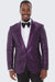 Purple Paisley Tuxedo Jacket Slim Fit