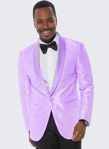 Lavender Paisley Tuxedo Jacket Slim Fit